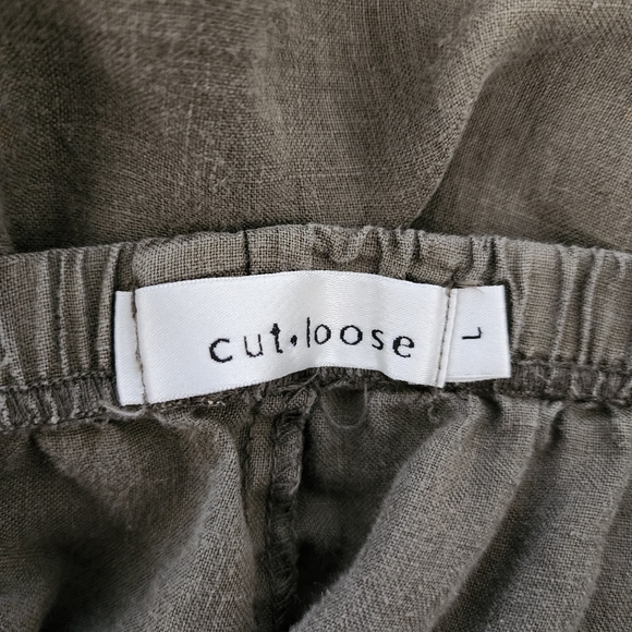 Cut Loose Lagenlook Wide Leg Sage 100% Linen Pants - Picture 6 of 11